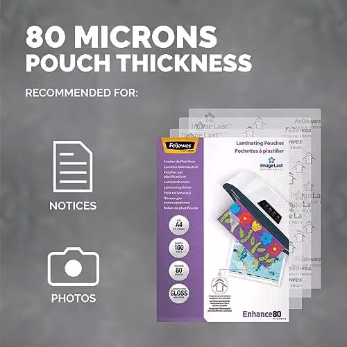 Fellowes A4 Gloss Laminating Pouches, 100 Sheets, 160 Micron, Transparent – 3