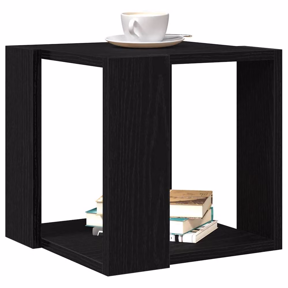Berkfield Home Modern Square Coffee Table in Black Oak MDF, W/D/H: 32 x 32 x 30 cm – 3