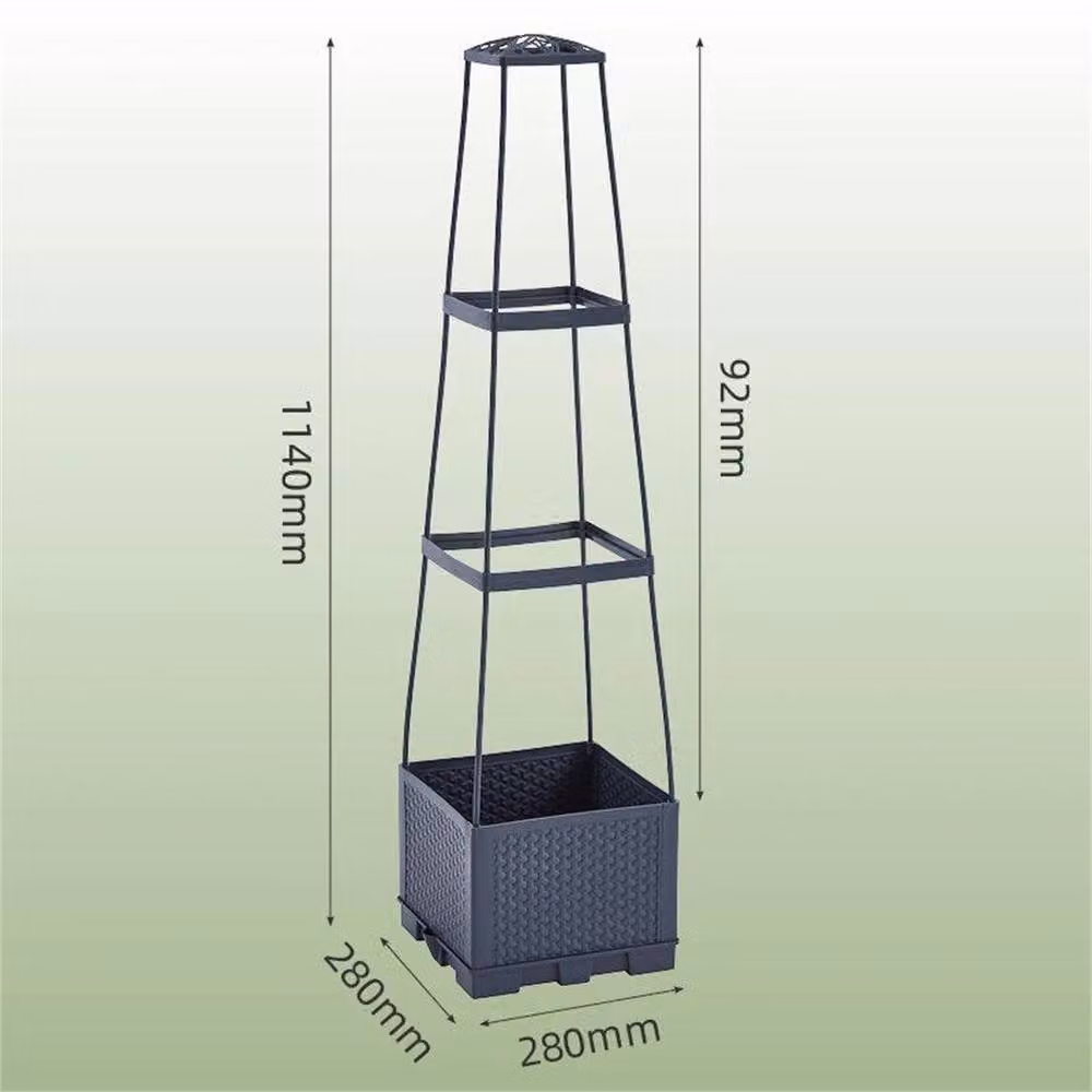 Nordara Grey Obelisk Planter Set with 2 Pots for Indoor and Outdoor Climber Plants – 2