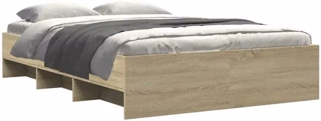 Berkfield Home Sonoma Oak Small Double Bed Frame with Drawers in Beige