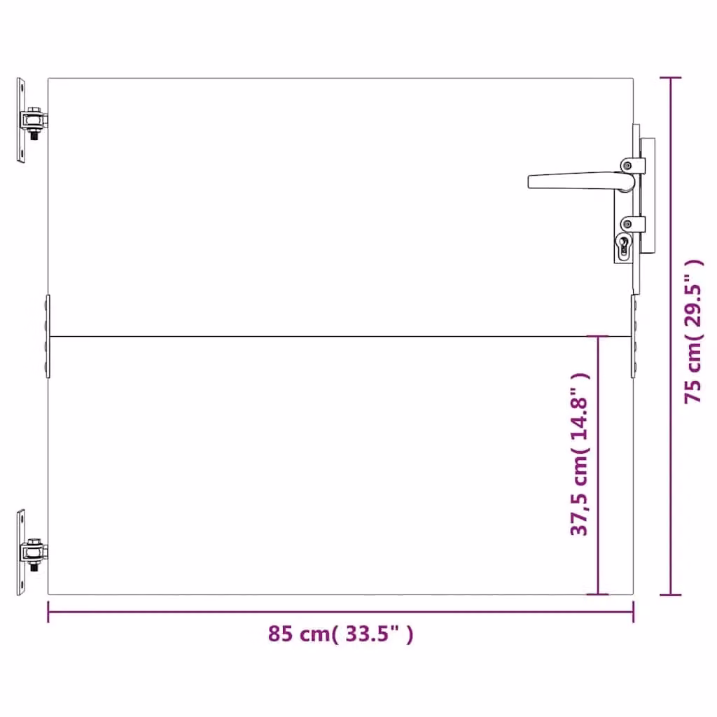 Berkfield Home Brown Corten Steel Garden Gate W: 85 cm, H: 75 cm – 3