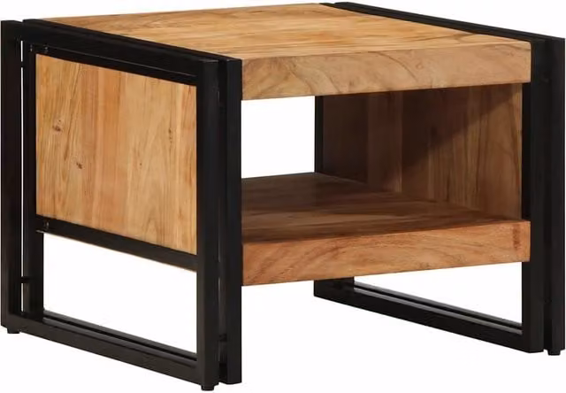 Berkfield Home Square Acacia Wood Coffee Table in Brown, W/D/H: 50 x 50 x 38 cm