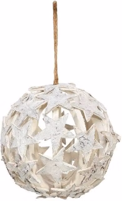 KDMD Winter Wonderland White Washed Star Bauble, Diameter: 20 cm
