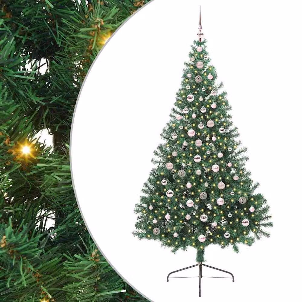 Berkfield Home Pre-lit Artificial Christmas Tree in Green, Height: 240 cm – 2