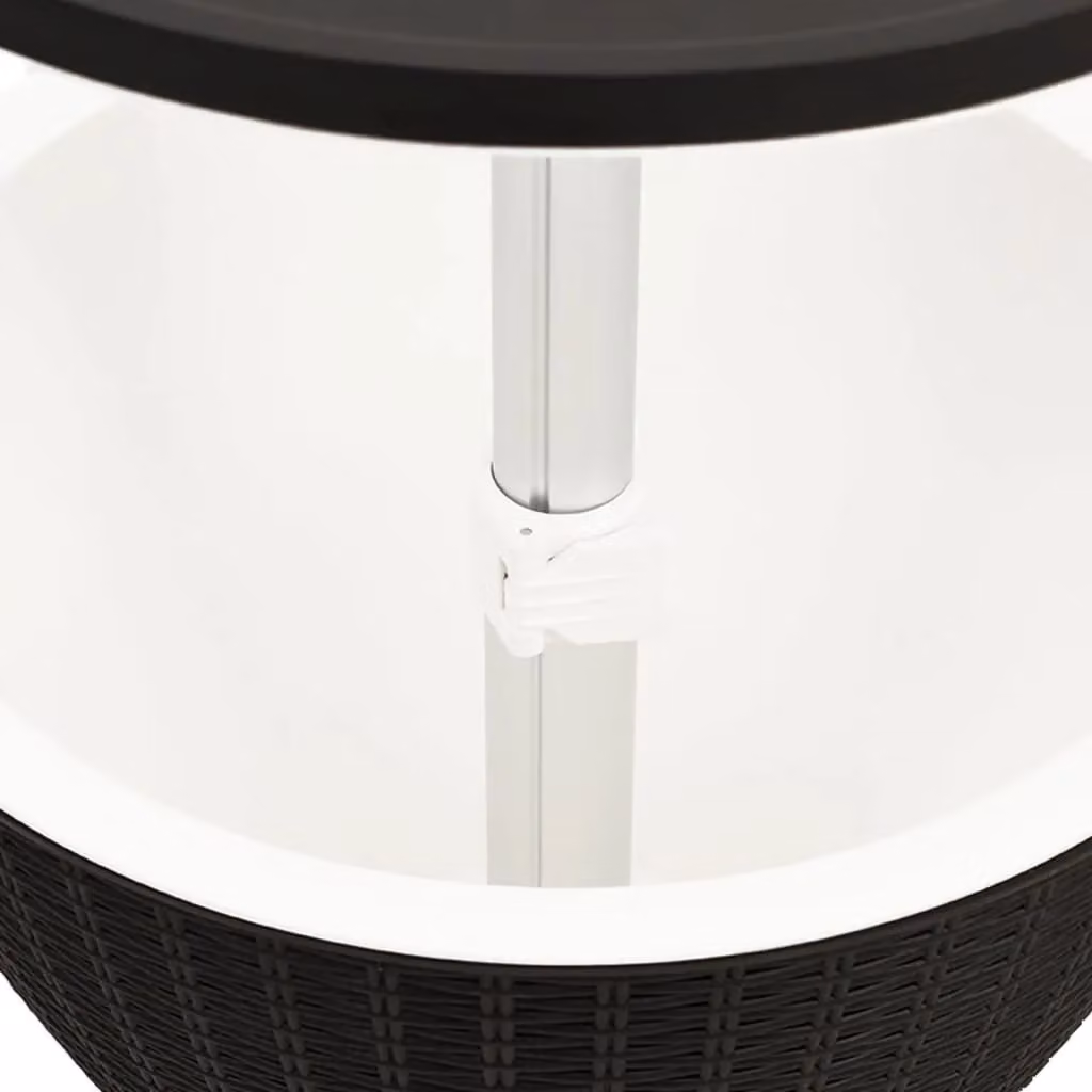 Berkfield Home 3-in-1 Ice Cooler Table in Black Matt Polypropylene – 4