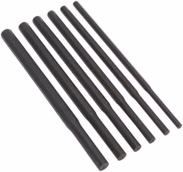 Loops 6 Piece Heavy Duty Parallel Pin Punch Set, Hardened and Tempered Stainless Steel, Multicolour – 1