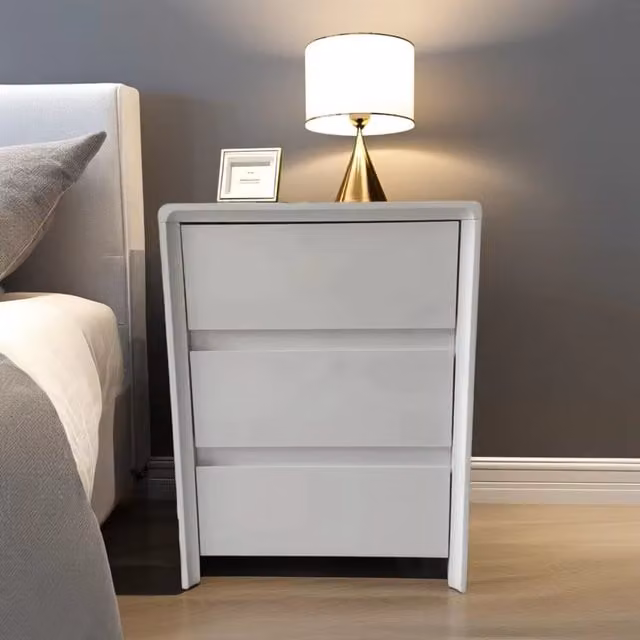 Home Treats High Gloss White Wooden Chest of Drawers for Bedroom, Living Room or Hallway, W/D/H: 85.5 x 34.5 cm