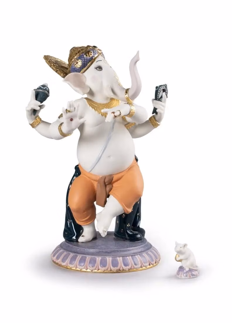 Lladró Dancing Ganesha Limited Edition Multicolour Porcelain Figurine
