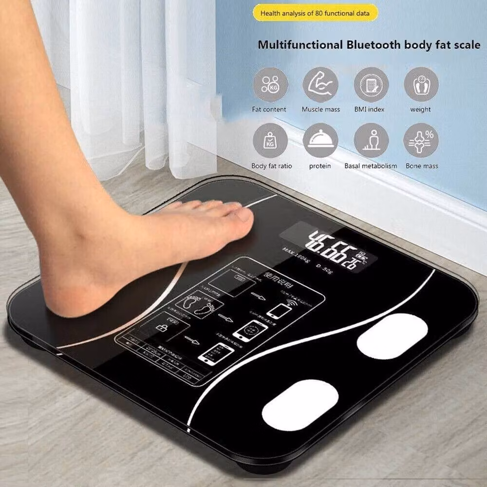 VOGREX Digital Smart Bathroom Scales in Black with App Control and Body Composition Analysis – 3