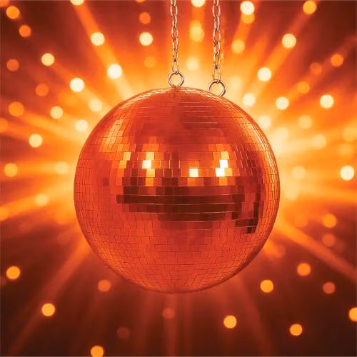 FXLab Rose Orange and Gold Mirror Disco Ball, Diameter: 50.8 cm – 5
