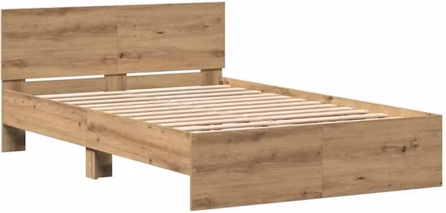 Berkfield Home Artisan Oak Bed Frame with Headboard in Brown, W/D/H: 120 x 190 x 70 cm – 1