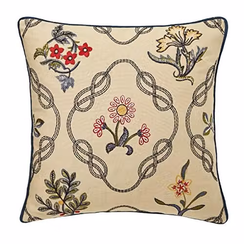Morris & Co Strawberry Thief Kelmscott Trellis Cushion, Blue, W/D/H: 40 x 40 x 40 cm