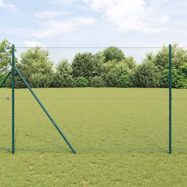 Berkfield Home Green Steel Hexagon Fence, 1.6 x 50 m