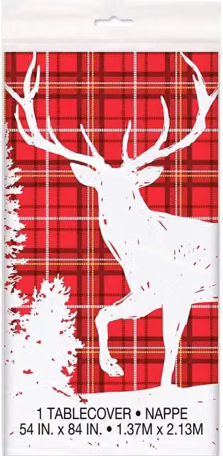 Unique Party Red and White Checked Lumberjack Plaid PVC Tablecloth