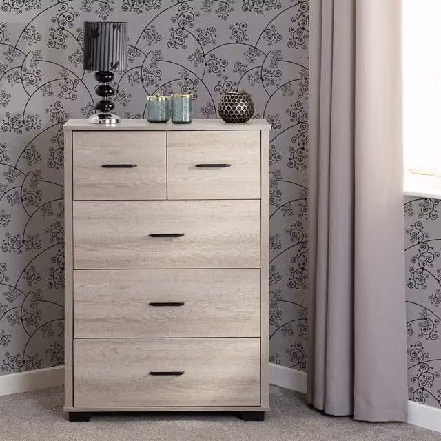 Seconique Oliver 3 Drawer Chest in Oak Wood