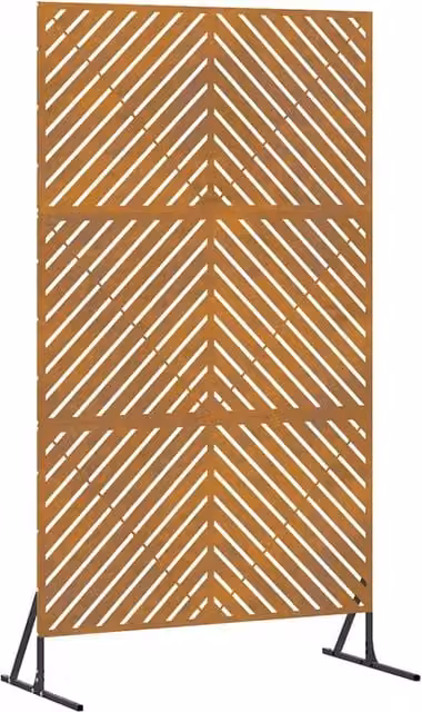 Berkfield Home Rectangular Stainless Steel Fence Panels in Brown, W: 100 cm, H: 180 cm, D: 50 cm – 1