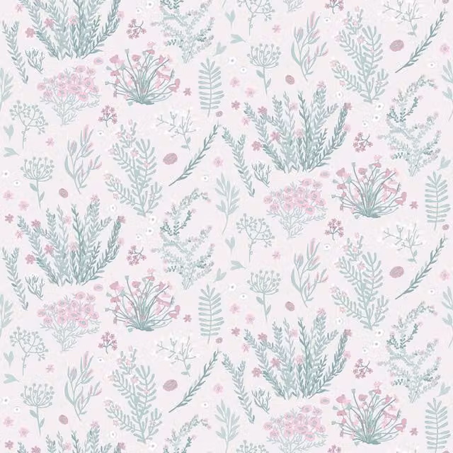 Muriva Wild Meadow Pink and Green