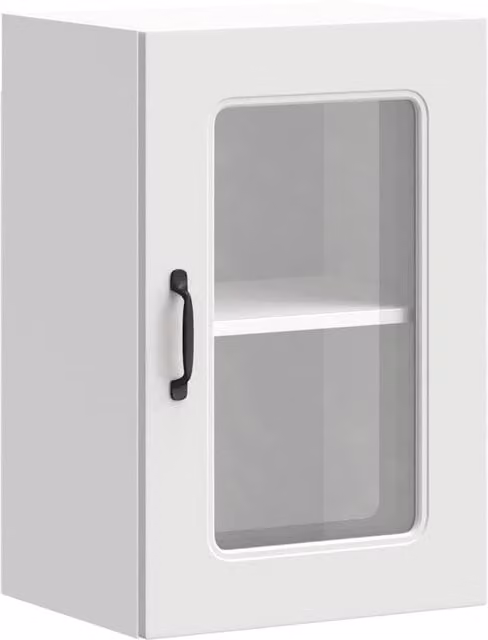 Berkfield Home Kalmar White Wall-Mounted Kitchen Cabinet with Glass Door and Internal Shelves