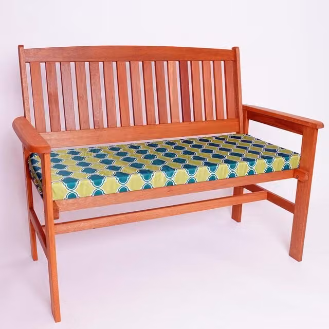 Roseley Water Repellent Rectangular 2 Seater Bench Pad in Green