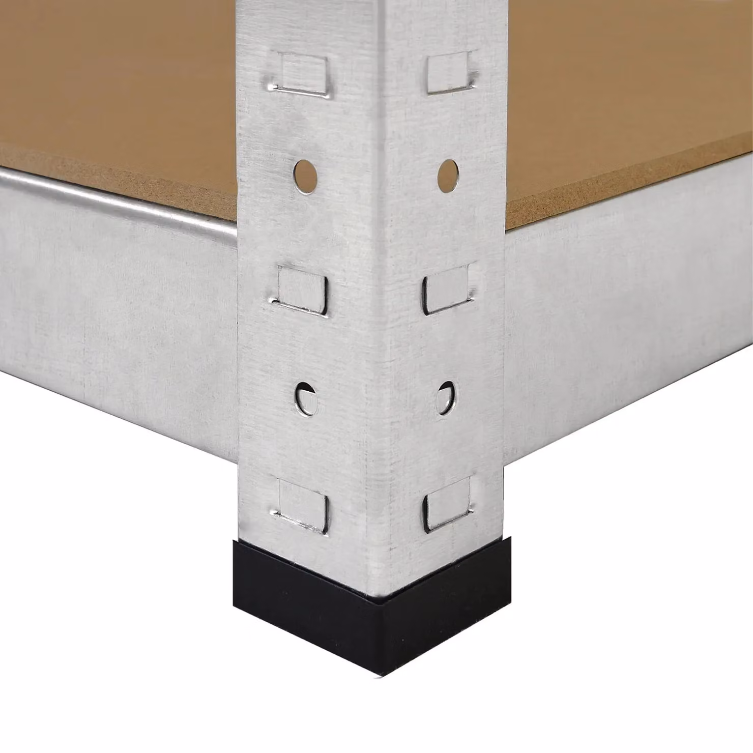 Monstershop Set of 3 E-Rax Grey Galvanised Metal and MDF Freestanding Racking Units with Adjustable Shelves – 3