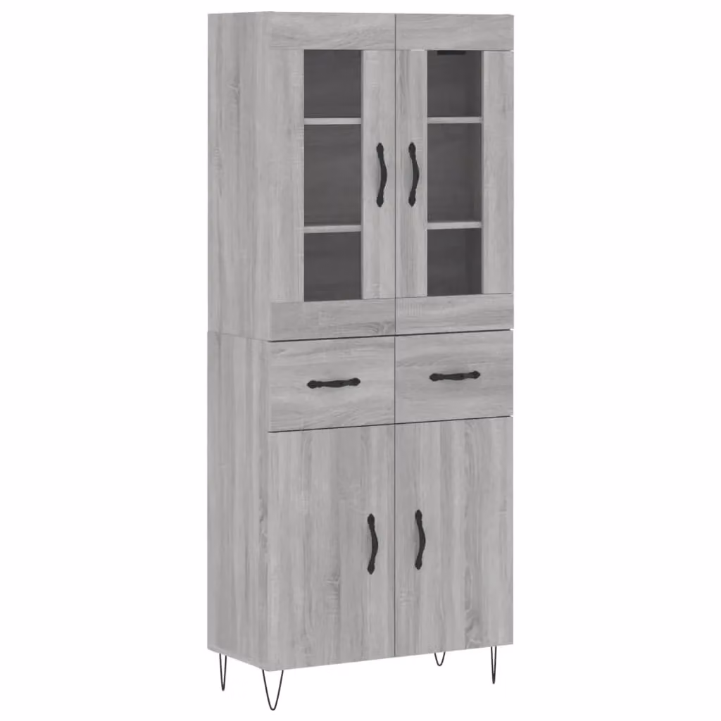 Berkfield Home Grey Sonoma Modern Highboard, W/D/H: 69.5 x 34 x 180 cm – 2