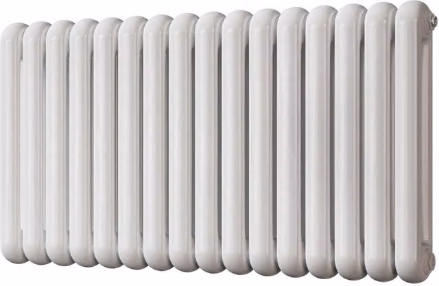 Sherwood White Round Top 2 Column Steel Radiator H: 1132 mm, W: 600 mm, D: 60 mm