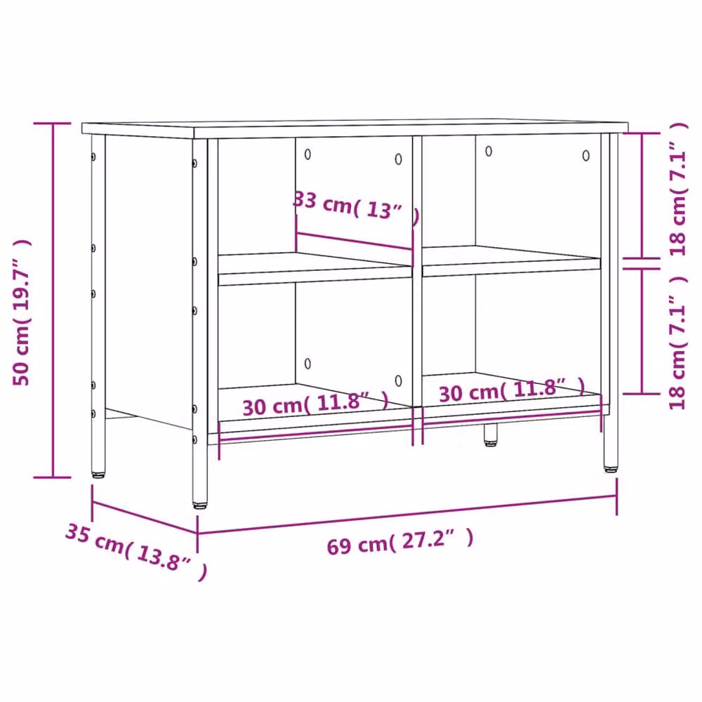 Berkfield Home Brown Oak Shoe Cabinet W/D/H: 69 x 35 x 50 cm – 6