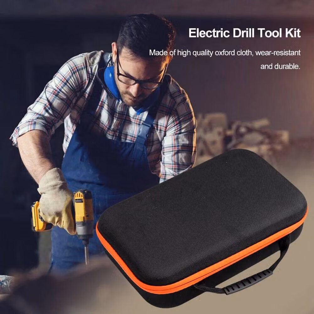 FLAVORA Orange-27x22x7cm Electric Drill Tool Storage Case in Black W/D/H: 27 x 22 x 7 cm – 2