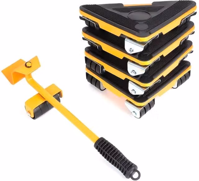Nordara Heavy Duty Furniture Lifter Slider Mover Tool Set, Yellow, W: 52 cm, L: 1000 cm – 1