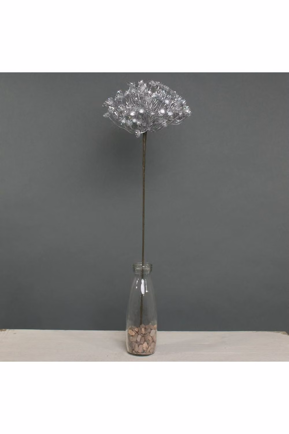 KDMD Silver Metallic Allium Floral Decoration with Glitter – 2
