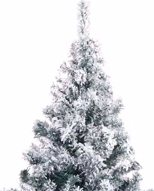 Berkfield Home Beautiful Artificial Flocked Snow Christmas Tree in Green and White, Height: 240 cm – 1