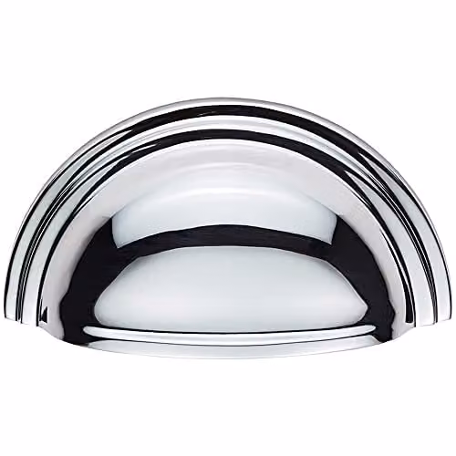 Loops Victorian Cup Pull Handle in Polished Chrome, 92 x 46 mm with 76 mm Fixing Centres – 1