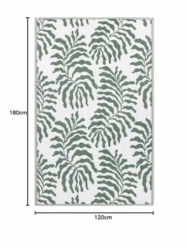 Riva Home Tocorico Reversible Jacquard Woven Floral Rug in Green, W: 120 cm, D: 180 cm – 2
