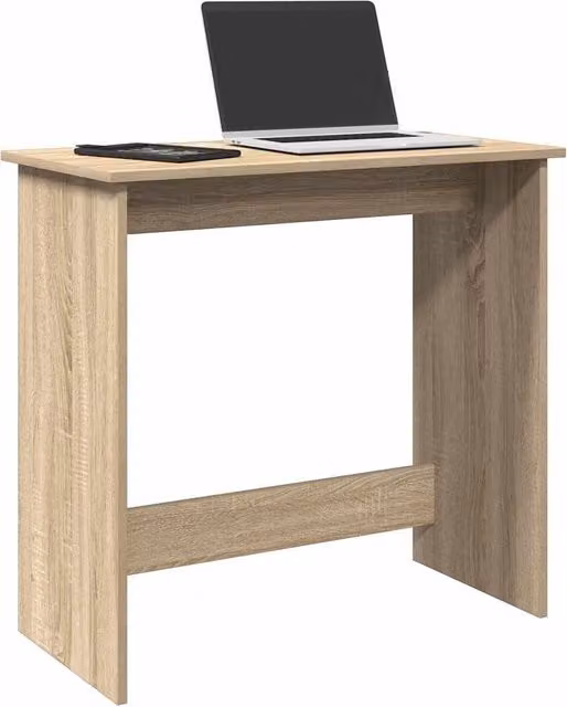 Berkfield Sonoma Oak Writing Desk in Brown, W/D/H: 80 x 40 x 75 cm