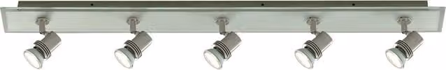 CGC Lighting Top Hat 5Lt Bar Spotlight in Satin Silver and Glass