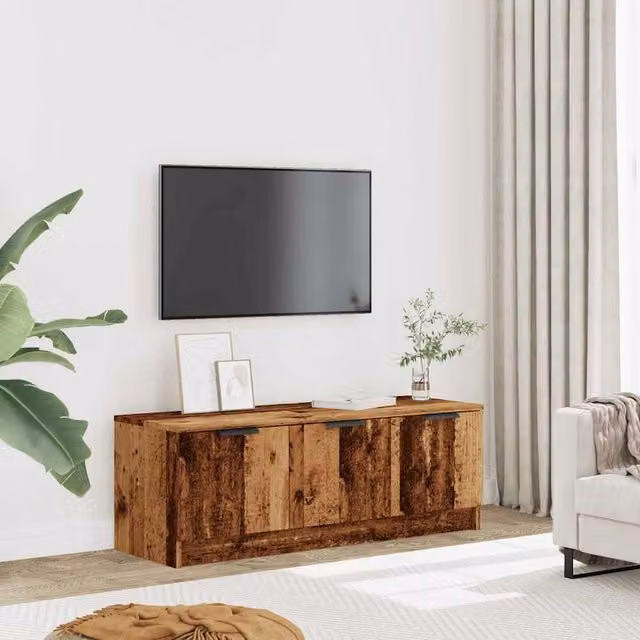 Berkfield Home Rustic Old Wood TV Cabinet in Brown, W/D/H: 102 x 35 x 36.5 cm