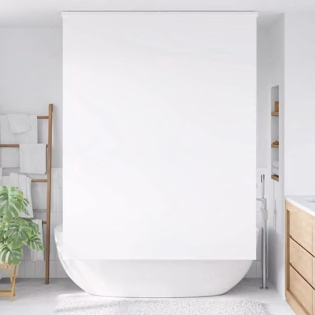 Berkfield Home White Opaque Shower Roller Blind with Cassette, W: 150 cm, H: 240 cm