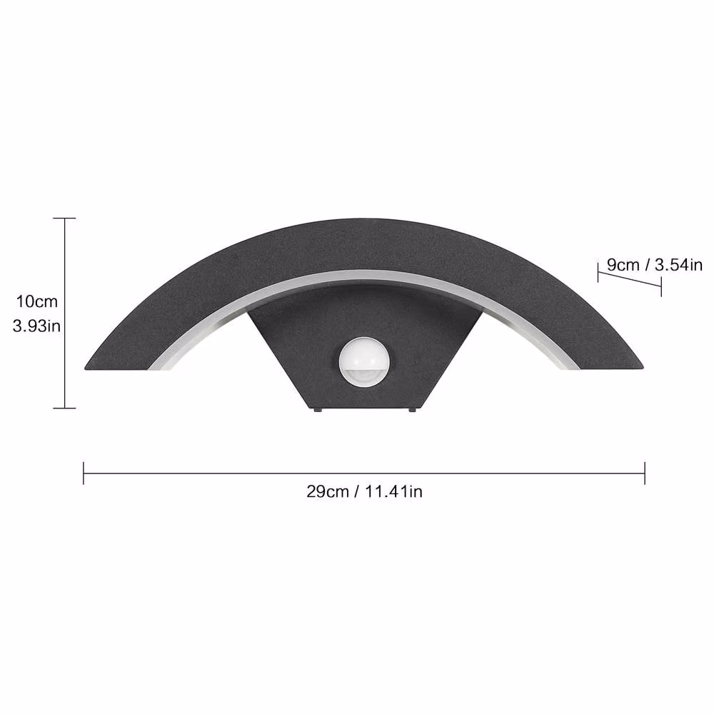 COMELY 24W LED Outdoor Wall Light with Motion Sensor, IP65 Waterproof, Black – 6