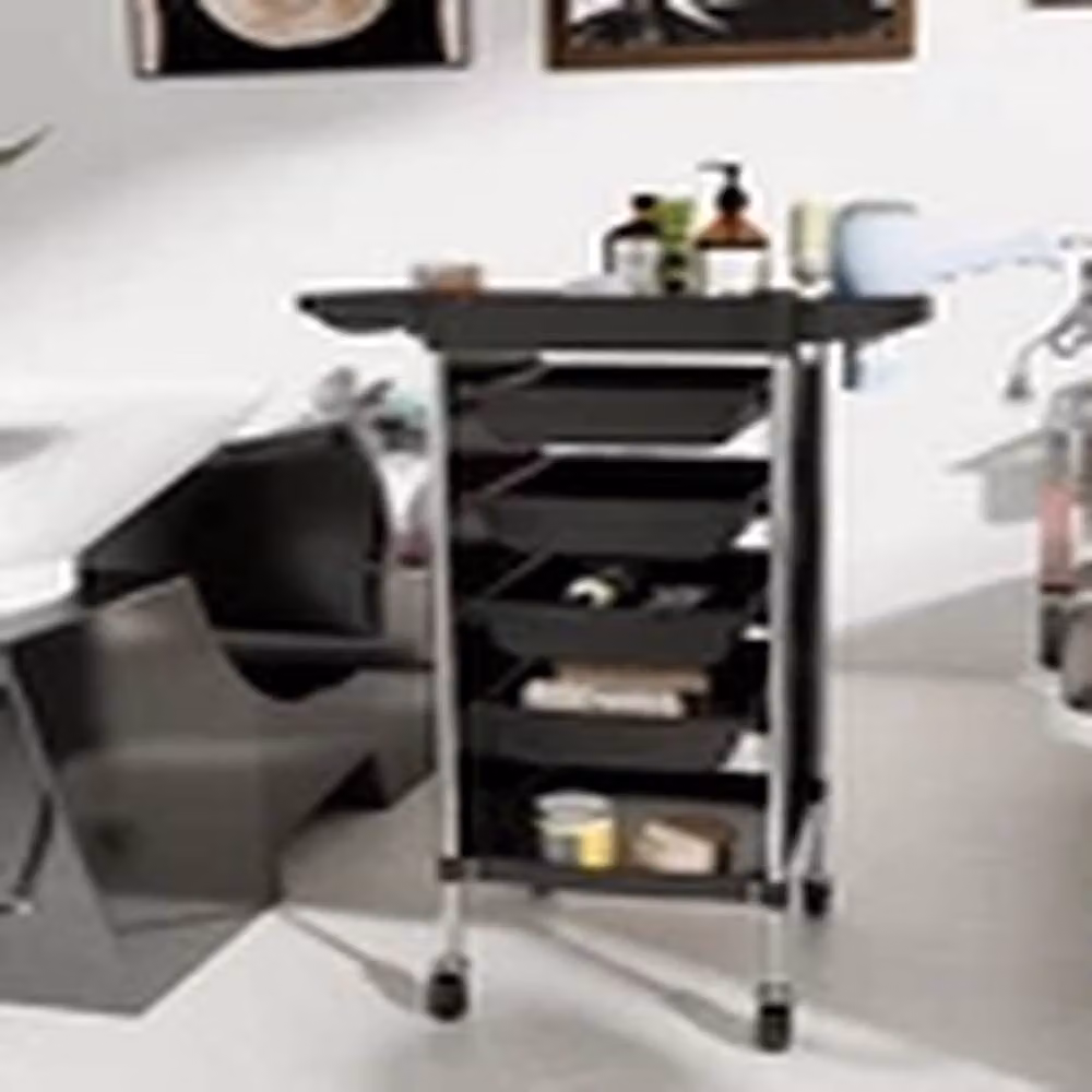 EONLION 4 Drawer Salon Rolling Cart Hairdresser Beauty Storage Trolley in Black – 4