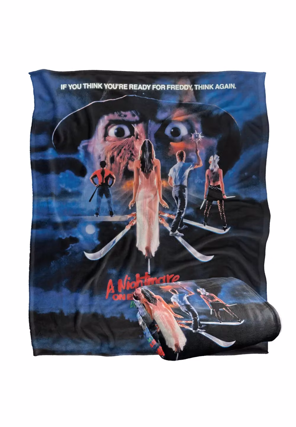 Nightmare On Elm Street Super Soft Silky Touch Throw Blanket, White and Multicolour, W: 152 cm, D: 127 cm – 2