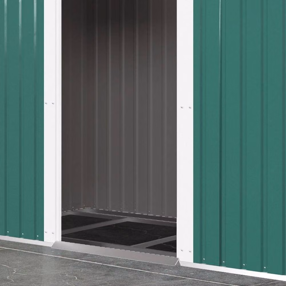 SPETLEK Green Metal Pent Roof Outdoor Tool Storage Box, W/D/H: 238 x 182 x 120 cm – 4