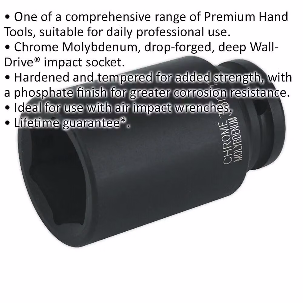 Loops 38mm Forged Deep Impact Socket with 3/4 Inch Square Drive in Black Chromoly Steel – 2