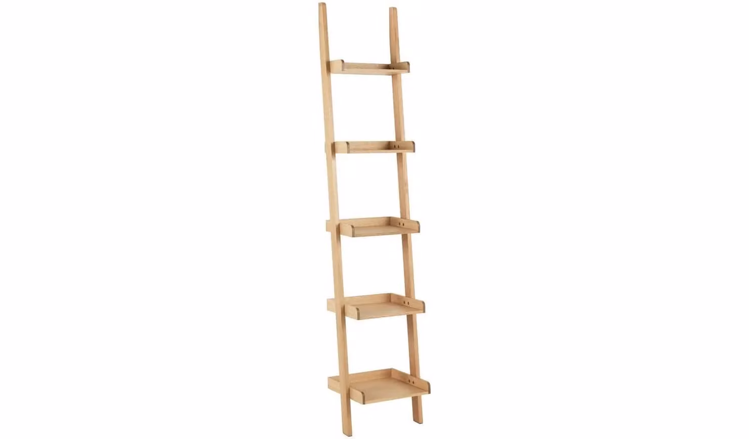 Jessie Oak Veneer Narrow Ladder Shelf by Cheap Furniture Warehouse in Brown
