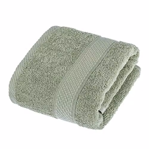 Homescapes Green Turkish Cotton Hand Towel, 500 GSM, Fluffy and Quick-Drying – 1