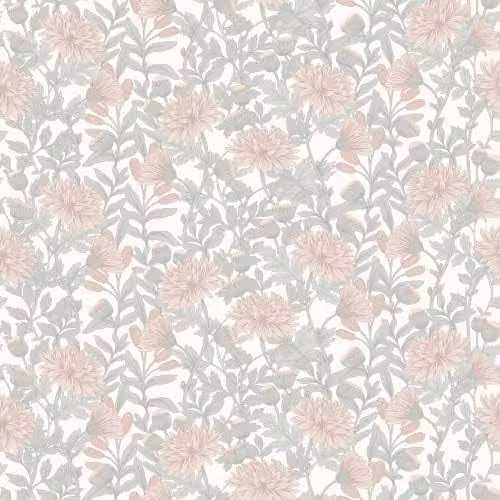 Muriva Martha Floral Botanical Cottagecore Wallpaper in Blush Pink