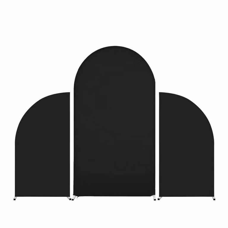VOGREX 3-Piece Black Elastic Wedding Arch Backdrop Covers