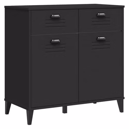 vidaXL VIKEN Black Sideboard in Engineered Wood W/D/H: 80 x 40 x 80 cm