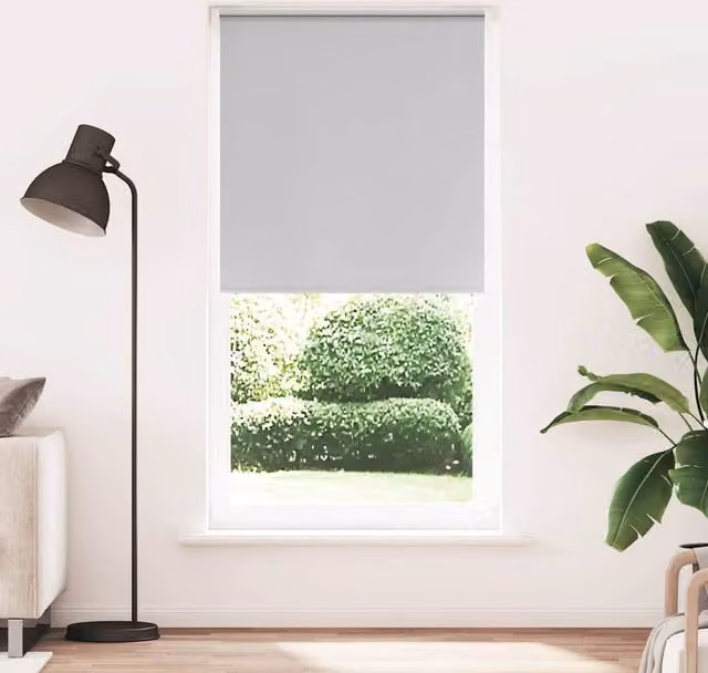 Berkfield Home Grey Blackout Roller Blind with Thermal Insulation, W: 50 cm, H: 130 cm