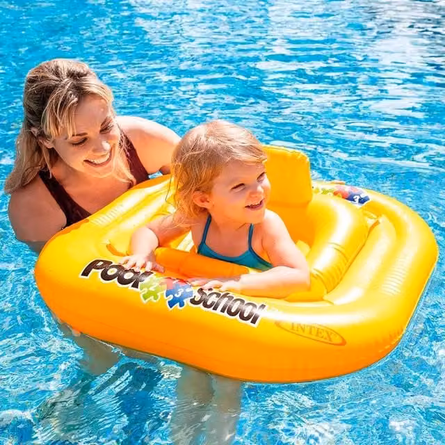 Intex Inflatable Deluxe Baby Beach Swimming Pool Float, Yellow