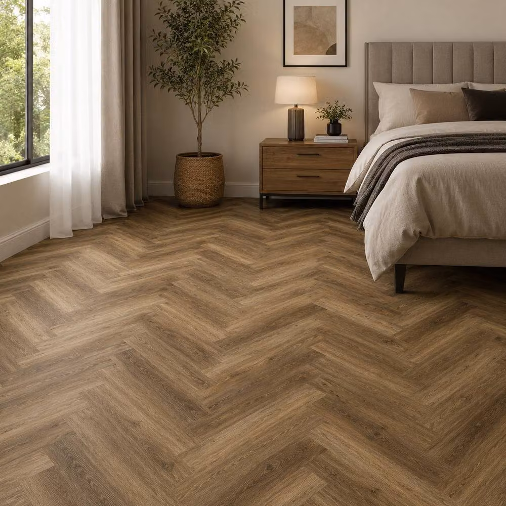 ENER-J Britwall Ashton Brown Herringbone SPC Luxury Vinyl Flooring, 1.72 m2, Pack of 20, 6mm Waterproof Click Lock – 2